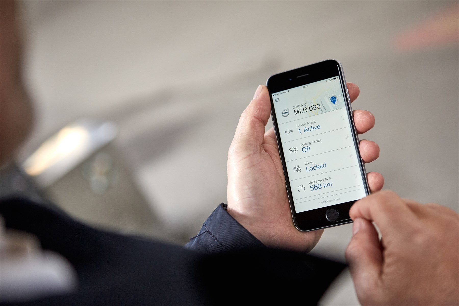 Volvo Keyless car app on phone