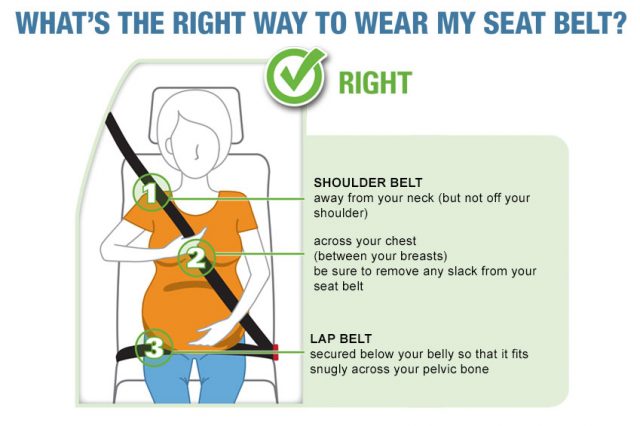 How to wear your seat belt correctly when you are pregnant
