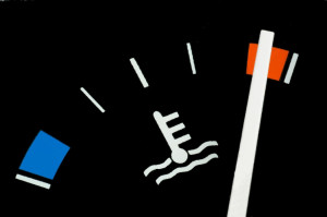 Car overheating temperature gauge
