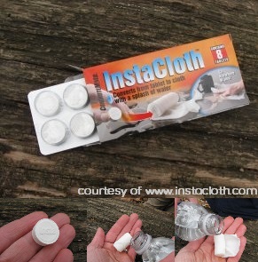 Instacloth tablet that turns into cloth