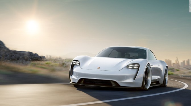 Porsche electric car - driving