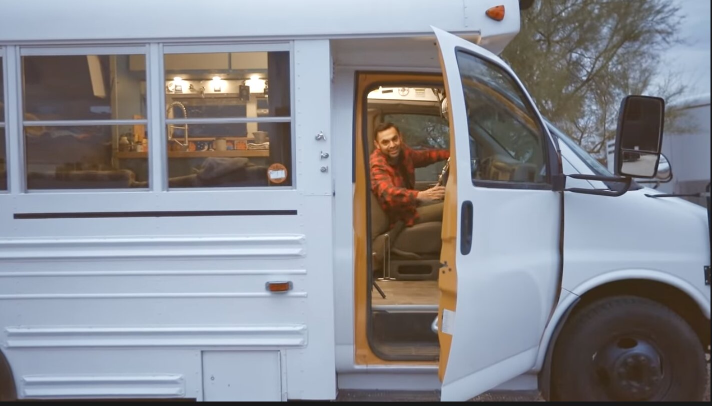 This mini bus was converted into the perfect mobile home
