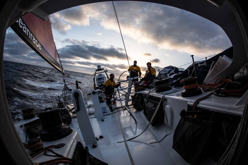 June 19, 2014. Round Canary Islands Race: Onboard the spanish team boat.