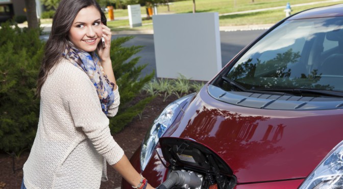 electric cars for women - recharging car