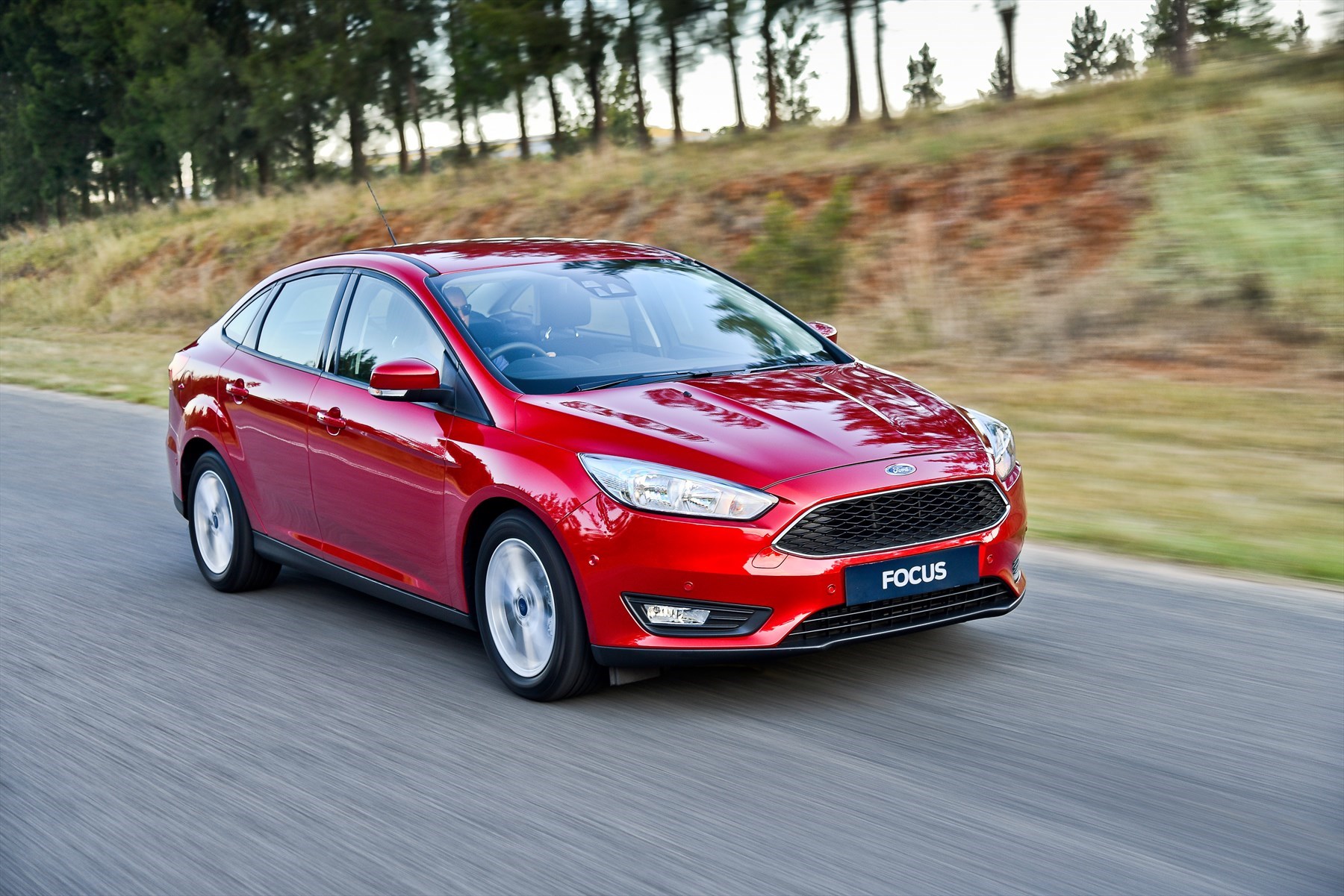 Ford Focus range - red sedan