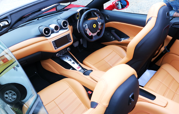 In interior of the Ferrari California T