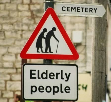 Funny road signs - elderly people