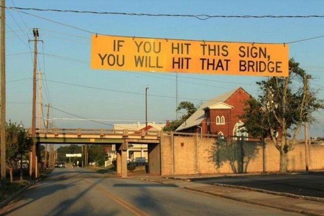 Funny road signs - bridge