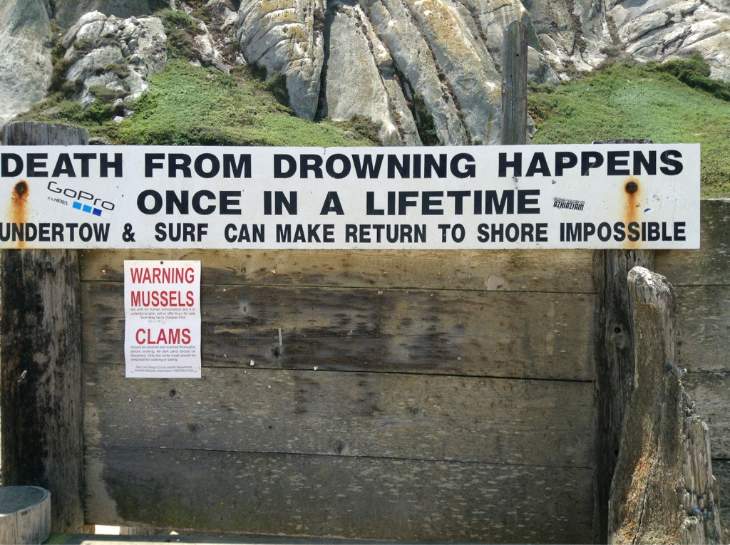 Funny road signs - drowning